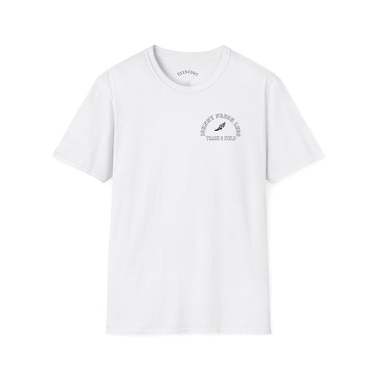 Track & Field T-Shirt — “Johnny Fresh Legs” Retro Winged Shoe Athletic Tee