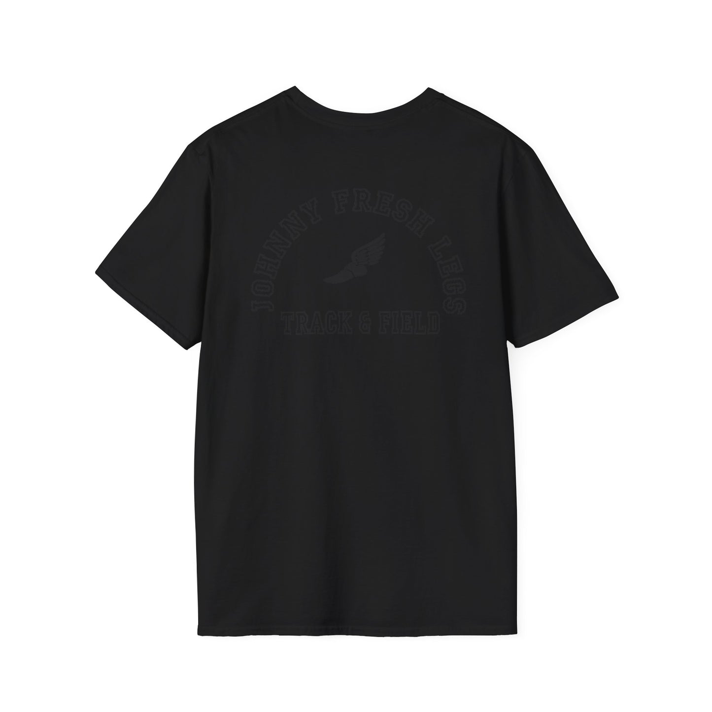 Track & Field T-Shirt — “Johnny Fresh Legs” Retro Winged Shoe Athletic Tee