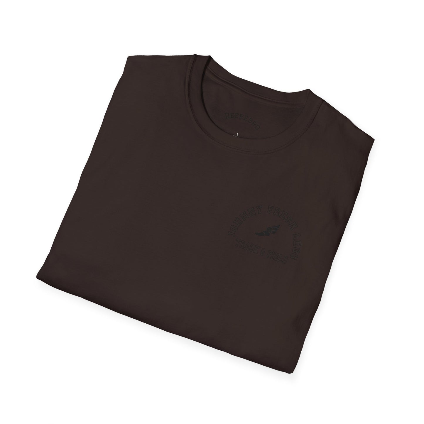 Track & Field T-Shirt — “Johnny Fresh Legs” Retro Winged Shoe Athletic Tee